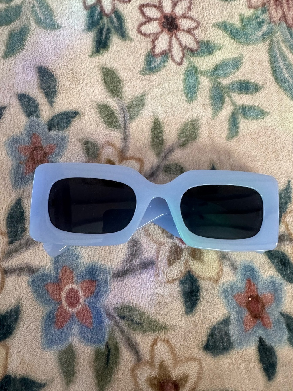 Retro 90s Baby Blue Rectangle Sunglasses Chunky Square Sunnies